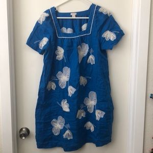 J. Crew Embroidered Linen Dress, Size M